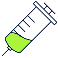 Illustration einer Spritze.