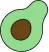 Symbolische Avocado für Fett