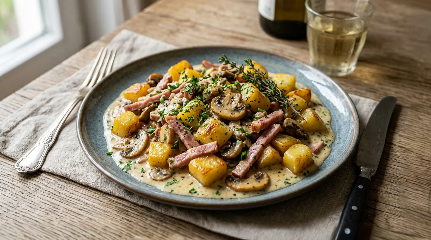 Hero-Bild für den Artikel Kartoffeln in Schinken Champignon Rahm