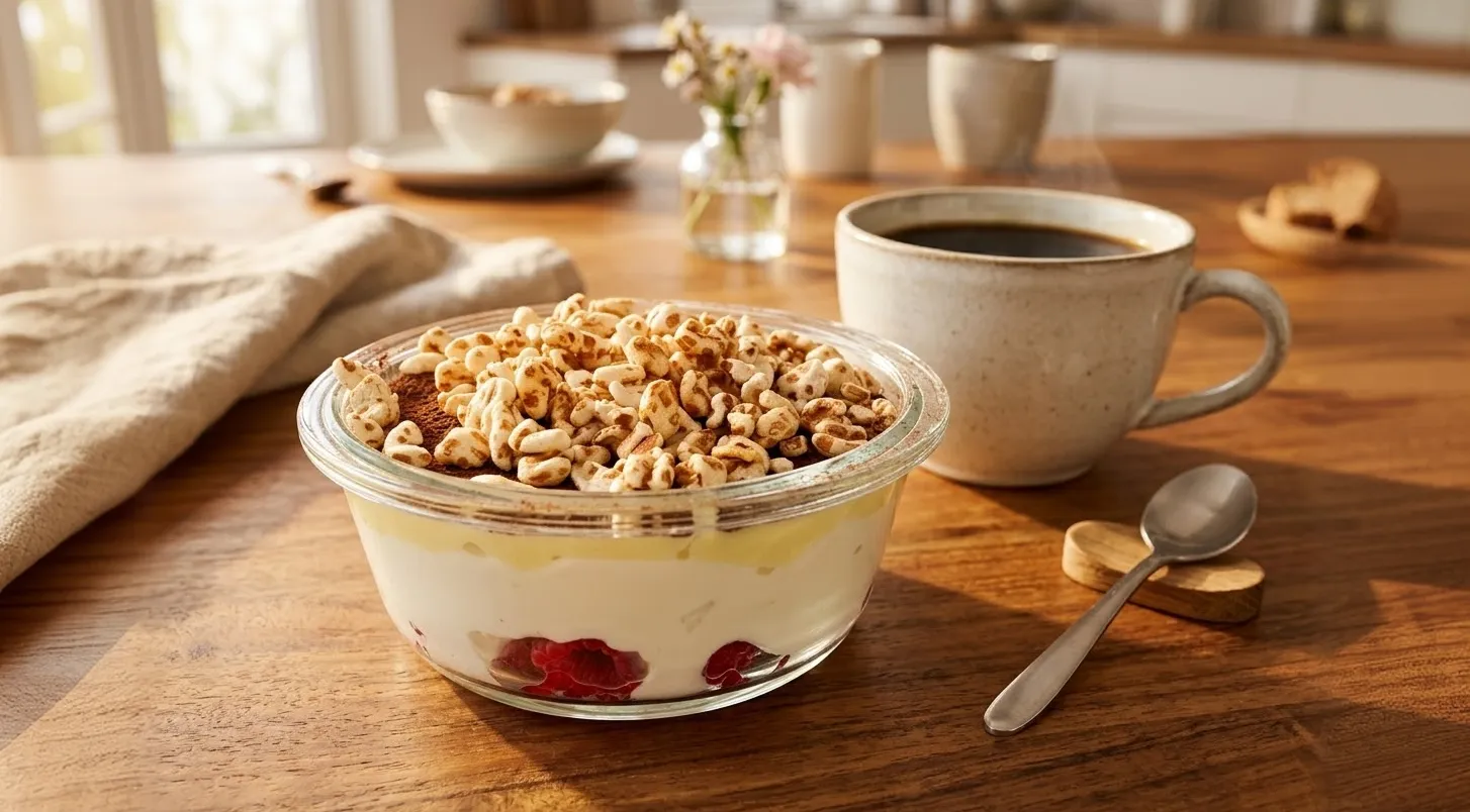 Hero-Bild für den Artikel Protein-Vanille-Bowl mit Himbeere und Dinkel