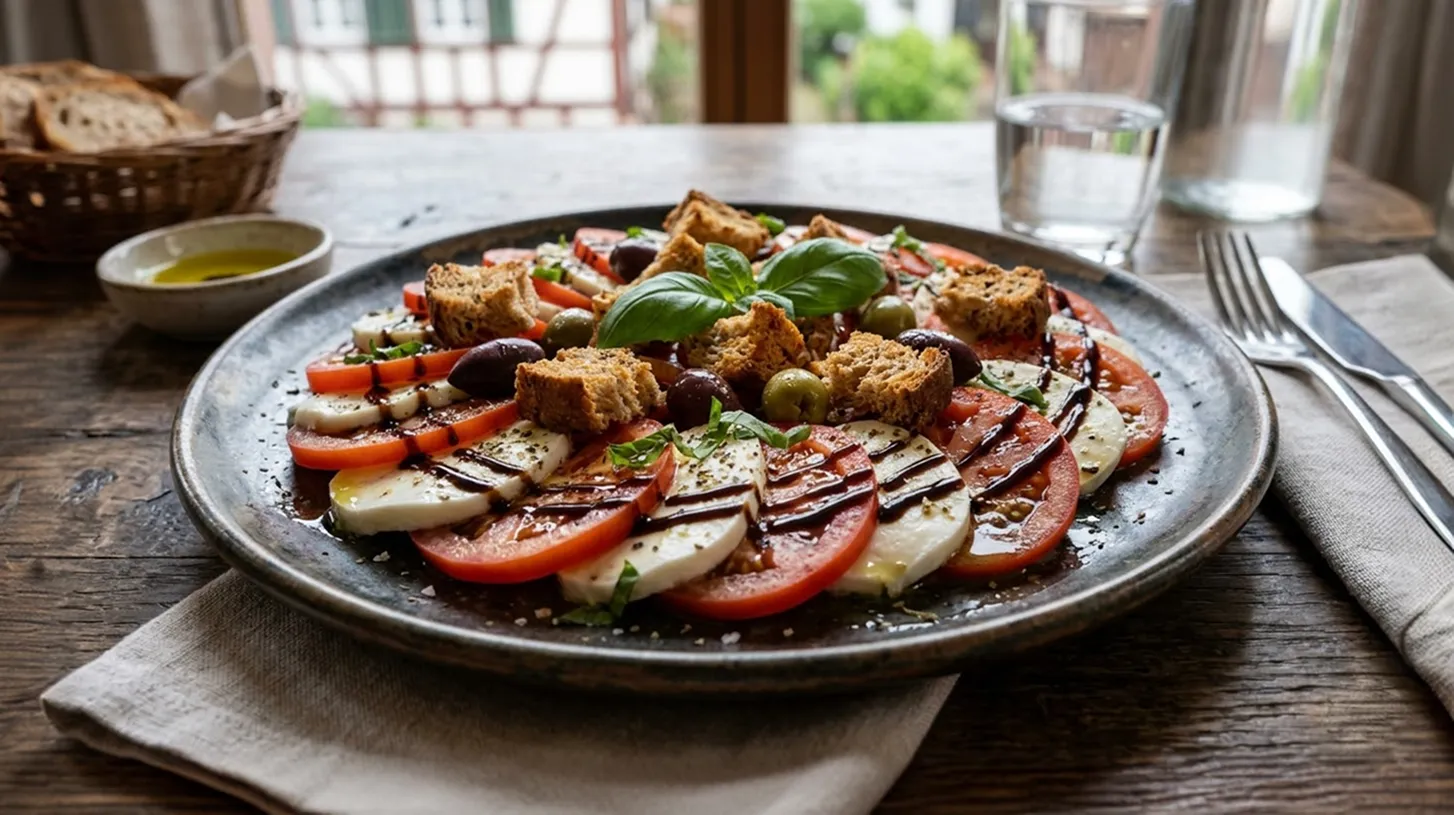 Hero-Bild für den Artikel Tomaten Mozzarella Salat mit Croutons